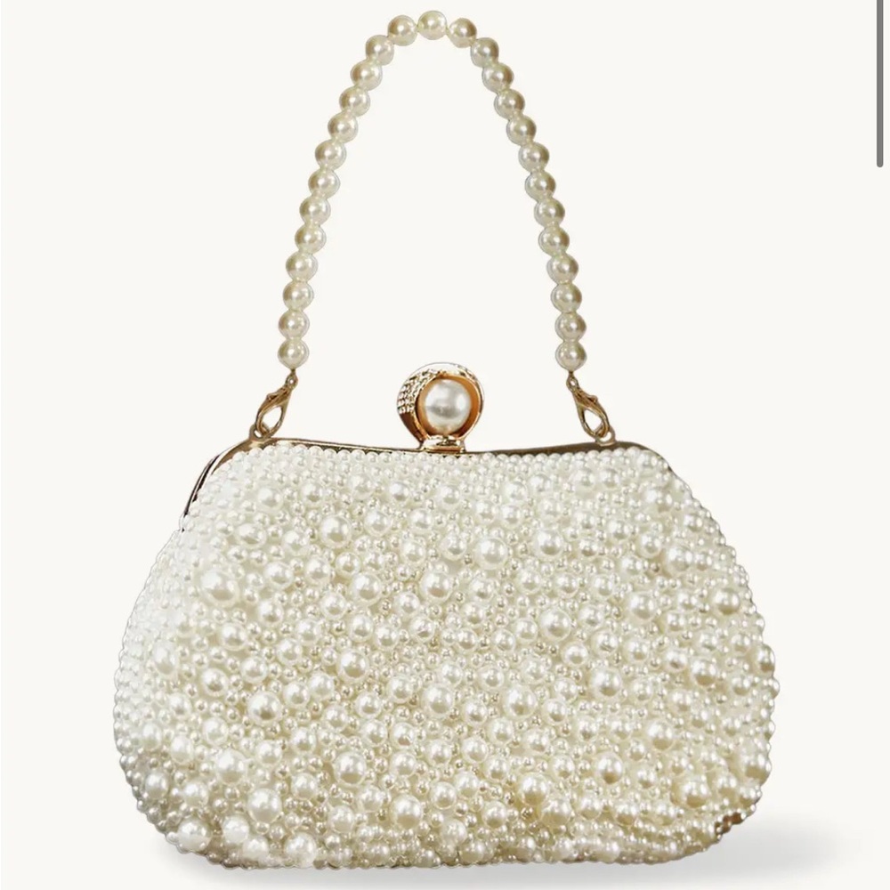 Azazie Pearl-Studded Ivory Bridal Purse
